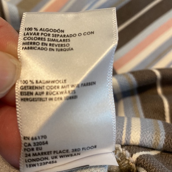 BDG Gray Pastel Striped Button Front Overall Sleeveless Skirtall Casual Dress XS - Picture 10 of 13